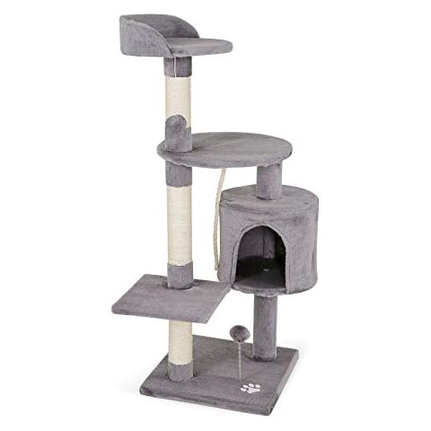 Cat Scratcher Cat Tree Activity Centre Scratching Post 112 cm (light grey) Cover