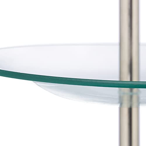 Foto von Relaxdays Etagere, 3 Etagen, rund, Cupcake, Keks, Obst, Muffin, Servierständer, Glas, Edelstahl, silber/transparent, 1 Stück