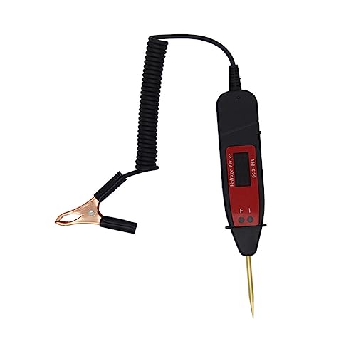 VOSAREA Digital Display Car Voltage Tester with Extendable Spring Cable Automotive Circuit Probe for Easy Electrical System Testing and Real Voltage Monitoring