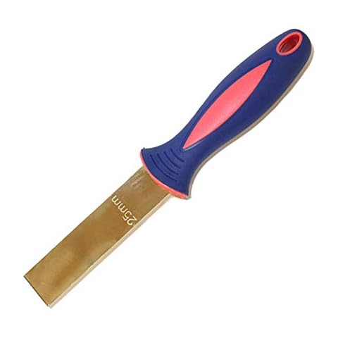 Brass Putty Knife,Putty Scraper Drywall Scraper with Rubber Handle Paint Scraper,Paint Remover for Wood,Wallpaper Scraper, Painting Tool,25mm Cover