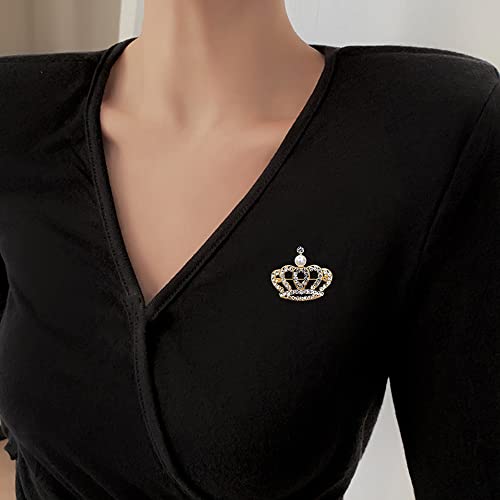 Image of Crystal Rhinestone Princess Queen Brooch Pin Tiara Crown Brooches for Women Tiara for Wedding Party /Banquet /Birthday
