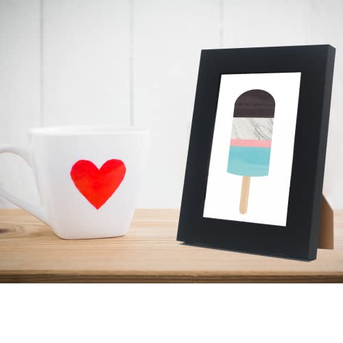 4 X 6 '' Black Picture Frame With Glass Window Set Of 3,6 x 4''Gallery Photo frame 4x6 Inch stylish photo frames with a delicate Wooden grain texture For Wallmounted & Desk Top - Image 3