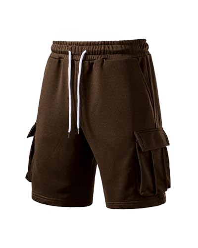 Image of Men's Cargo Sweat Shorts Casual Workout Athletic Jogger Gym SweatShorts
