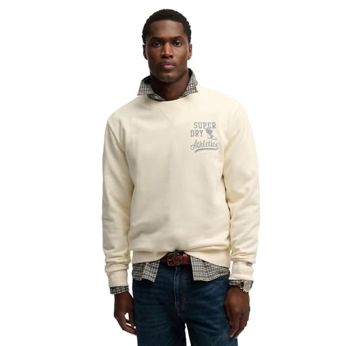 Superdry ATH ESS Crew Sweater, Desert Bone Off White, XXXL Men's