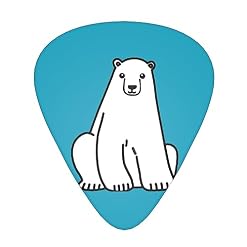 Polar Bear Lot de 12 médiators tendance et durables dans une boîte pour ukulélé guitare électrique basse - Les Beatles, Paul McCartney, John Lennon, RIngo Starr, George Harrison