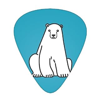 Polar Bear Lot de 12 médiators tendance et durables dans une boîte pour ukulélé guitare électrique basse - Les Beatles, Paul McCartney, John Lennon, RIngo Starr, George Harrison