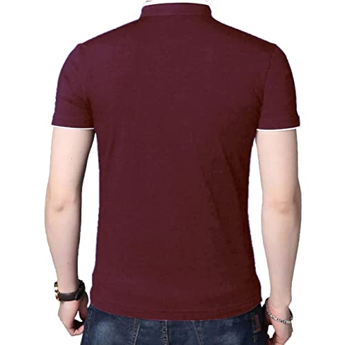 Image of Stylish and Handsome Mandarin Collar Half Sleeves T Shirt for Men Combo (Pack of 1)