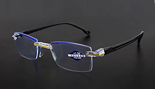 Image of AUGEN Blue Block Rimless Reading Glasses Gold Clear Unisex Free Size Power (+1.00, Pack of 3)