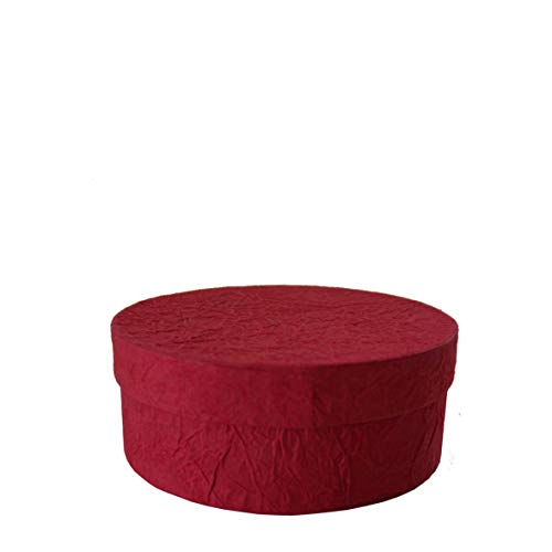 Aucomptoirdesboites Boîte Rouge Bordeaux Ronde 13 cm Cover