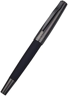 Hongdian 6013 Matte Black Fountain Pen Black Medium Nib with Metal Pen Box Set