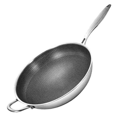 Wok de acero inoxidable antiadherente para estufa