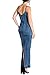 Standards & Practices Modern Women's V-Neck Indigo Tencel Denim Slip Maxi Dress Size S