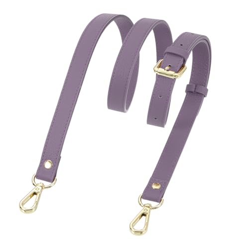 Sangle sac cuir véritable violet taro 1,8cm, finition de luxe boucle dorée