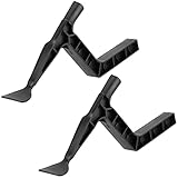 HOZEON 2 Pack Gutter Tool, Gutter Cleaning Spoon and Scoop with Unique Shaped Hook, Threaded Design Roof Gutter Cleaning Tool Cleaning Shovel for Ditch, Skylights, Garden, Sewer, Black
