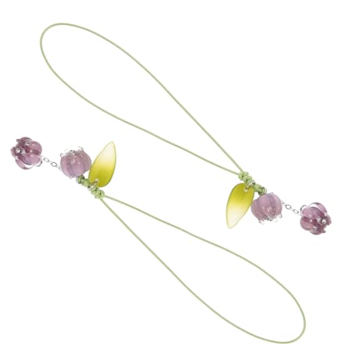 Sewroro 2pcs Flower Phone Charm Flower Pendant Phone Lanyard Cute Tulip Hanging Phone Pendant for Purse Backpack Wallet (Purple)