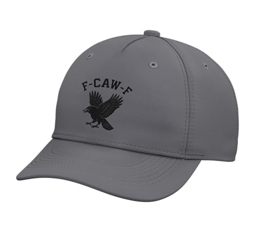Funny F-Caw-F Crow Humor Meme Adjustable Printed Baseball Hat, Slate Grey