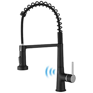 AIMADI Touchless Kitchen Faucet with Pull Down Sprayer, Sensor Smart Hands-Free Single Handle Spring Matte Black Kitchen Faucets, Motion Sensor Sink Faucet with Pull Out Sprayer