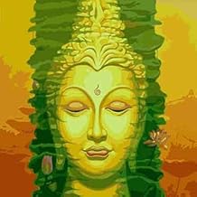 Fridge Stickers. Contempory Self Adhesive U.V. Printed Vinyls. Size 5 Inch x 5 Inch - 125cms x 125cms (Buddha_184)