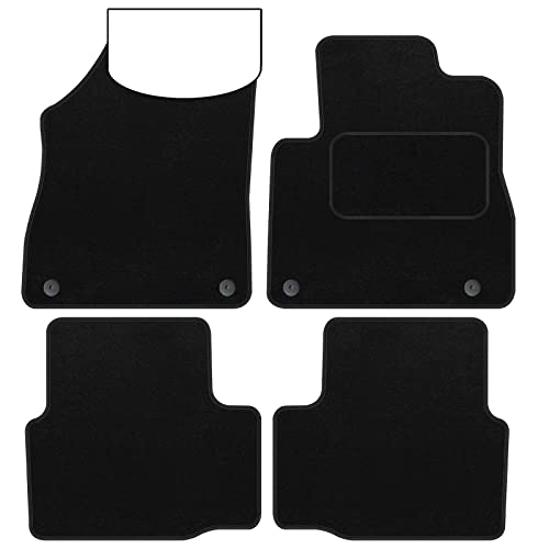BCM – Tailored Car Floor Mats – Fits Vauxhall Astra K 2015-2021 Car Mats – Black Carpet – Anti Slip Mat – Non Slip Car Floor Mat, Fitted With Clips & Granulated Backing