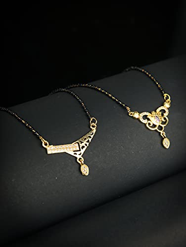 Set of 2 American Diamond Plated Mangalsutra