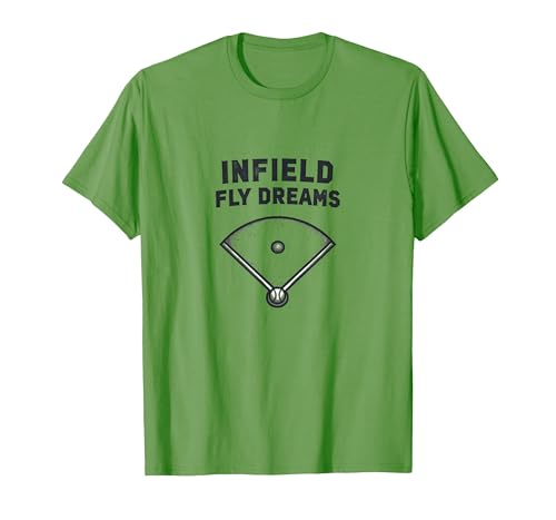 Infield Fly Dreams Baseball T-Shirt Men XX-Large Grass Green