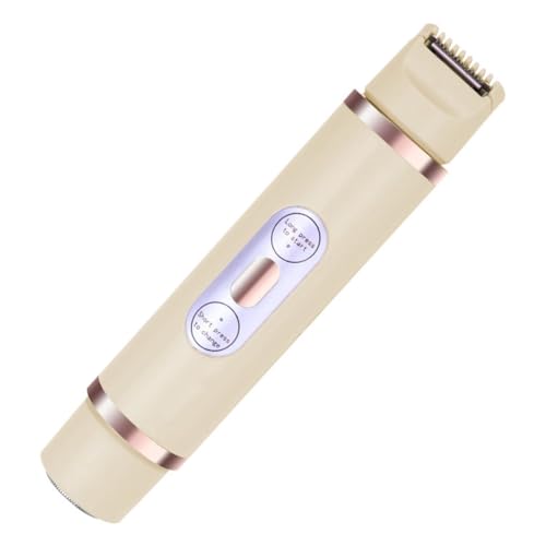 casstaly Recortadora de Bikini para Mujer, Depilación Indolora para Mujer, 2 en 1, Afeitadora para Mujer en Seco y Húmedo, Color Beige