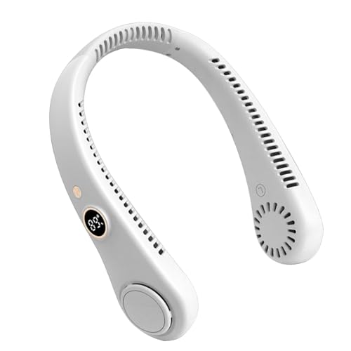 4000mAh Portable Neck Fans Rechargeable, 5 Speed Hanging Bladeless Fan, Soft Neckband, 360° Airflow Cooling, Mini Fan for Out