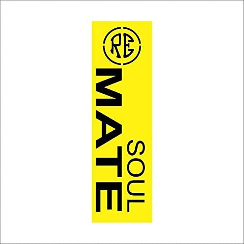ARWY® car Stickers Soul Mate Bike Sticker with Re Logo Yellow Background Vertical for Royal Enfield Stem Sticker,(White)