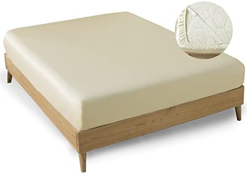MINIPANDA Full Size Fitted Sheet Only with Bed Sheets Holder Straps for Corners, Keep Sheets from Coming Off - Ultra Soft - Microfiber Sheets (Beige, Full)