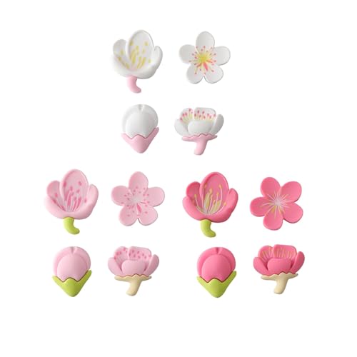 Loafy space 12 PCs 3D Sakura Flower Fridge Magnet. Cute Magnets for Locker Decor. Kawaii Whiteboard Magnets. Pink Floral Refrigerator Magnets for fridge. Kawaii Stuff for Locker Decorations.