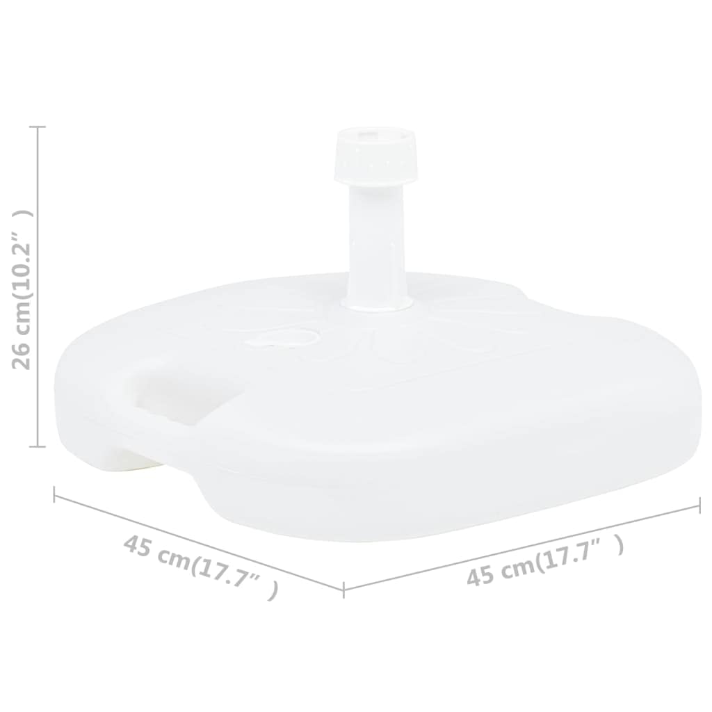 Générique Okrągła podstawka pod parasol, 16 l, biała, podstawa z tworzywa sztucznego, do ogrodu i tarasu, stabilny i trwały stojak na parasol, nowoczesny design dekoracyjny