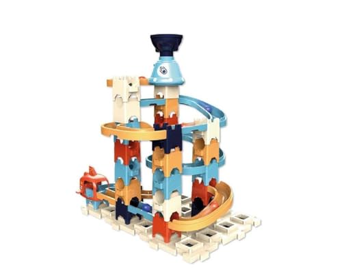 JugaToys Pista de Canicas, 60 Piezas, 5 Canicas de Colores