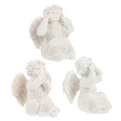 Gatuida 3piezas Figuras De Ángeles Nadal De Resina Adornos De Angelitos Guarda para Decoración De Hogar