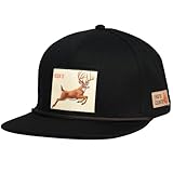 EDTREK Elite Youth Country Hat for Big Kids - Boys Snapback Hat with Flat Brim (Black - Rock It with Brown Rope)