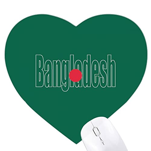 Tapis de souris en forme de coeur drapeau du bangladesh nom éviter les glissements du bureau