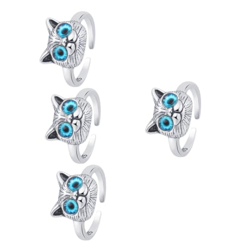 Bague ouverte réglable pour femmes et adolescentes : lot de 4 bijoux mignons
