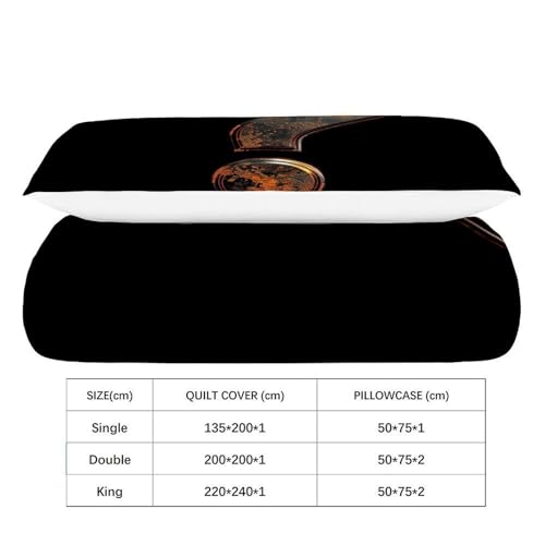 Housse de couette parure de lit microfibre marron 135x200cm