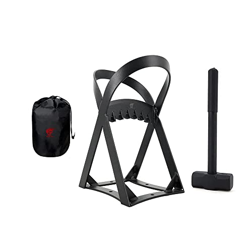 BiggerFire Brennholzspalter Holzspalter, X-förmiger Holzspalter, manueller Holzspalter, Keil mit 4 Pfund Vorschlaghammer und Tragetasche