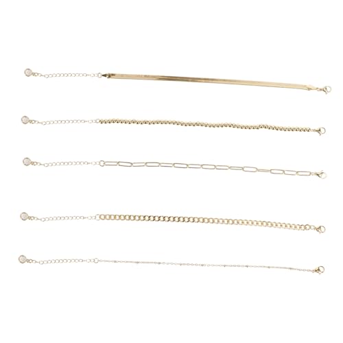 BESPORTBLE Juego De 5 Pulseras De Oro Cadena Y Dijes Para Mujer Tobilleras Joyería Pulseras Geniales Pulseras Para Hombre Acero Y Titanio