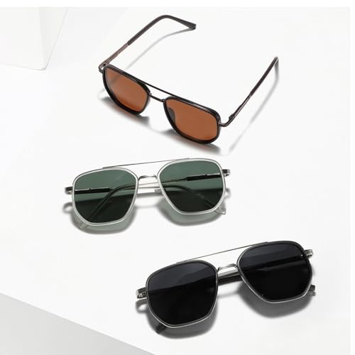 Back To School Sunglasses, Geometric Frame Design Fashion Retro Shades Sunglasses, Trendy Summer Accessory for Women Men2