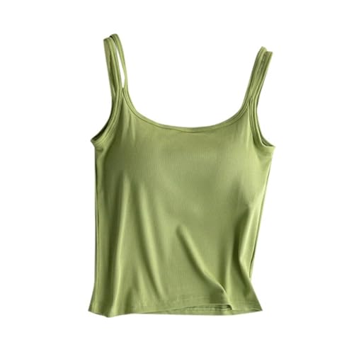 Débardeur d'entraînement pour femme avec bretelles spaghetti et maille côtelée pour le sport