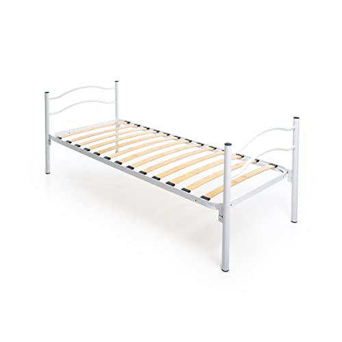 DOLCI SOGNI Letto Singolo 80x190 con Rete a doghe Ortopedica Completo di Testata e pediera