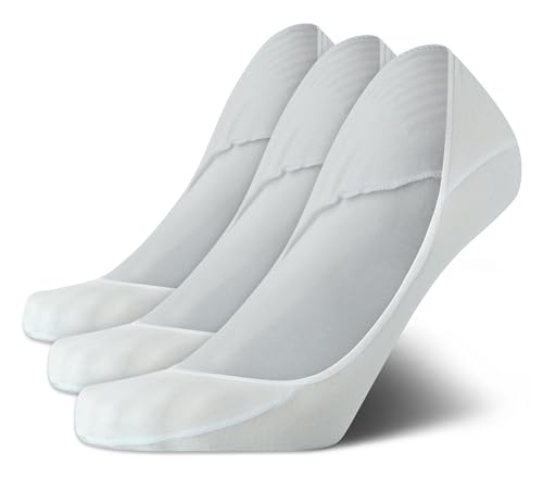 Calvin Klein Men's No Show Socks - 3 Pack Soft Cotton Blend Invisible Liners Loafer Socks for Men with Heel Grip (Size 7-12)