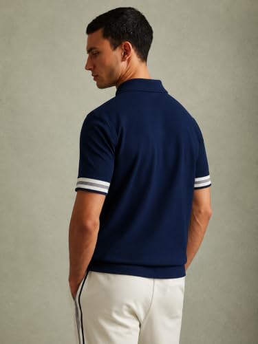Image of Leriya Fashion T Shirt for Men | Polo T-Shirt for Man | Men's Half Zip Polo | Lightweight Breathable Summer Wear | Textured Knit Casual Stylish Tee | Short Sleeve Smart Casual Top for Man
