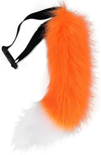 BANLAN Faux Fur Fox Costume Cat Tail Cosplay Halloween Christmas Party Costume One Size, Orange