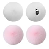 Y-YUEMY 4Pcs Pom Poms Shoes Clips Fluffy White Pink Pompoms Decoration Halloween Fairy Costume Accessories