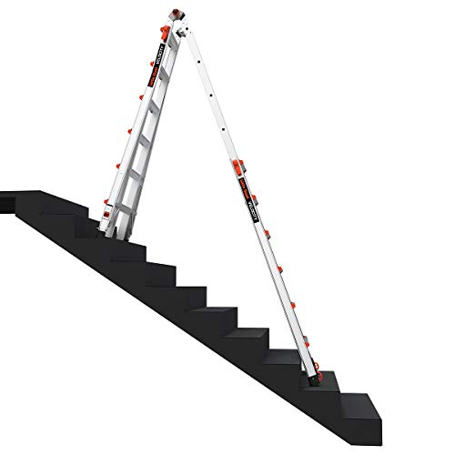Little Giant Ladders, Velocity with Wheels, M26, 26 Ft, Multi-Position Ladder, Ratchet Leg levelers, Aluminum, Type 1A, 300 lbs Weight Rating, (15426-801)