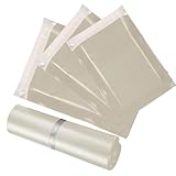 OUDQFCJ 30Stück Versandbeutel Versandtasche für Warensendung Versandtüten für Kleidung Textilien Blickdichte Kunststoff Selbstklebend Wasserdicht Reißfest (20X30/25X35/35X45) (Milchteefarbe)