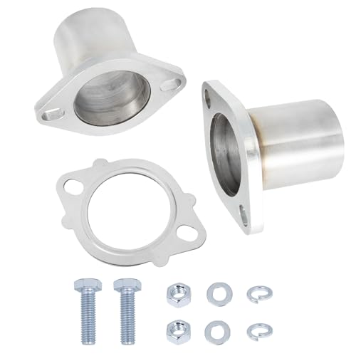 Image of PTEROSAUR 2 Exhaust Flange,Exhaust Flange Repair Piping Kit,2 Bolt Gasket Quick Fix Pipe Repair,Stainless Steel Exhaust Flange Pipe (2 inch, 6 inch long)