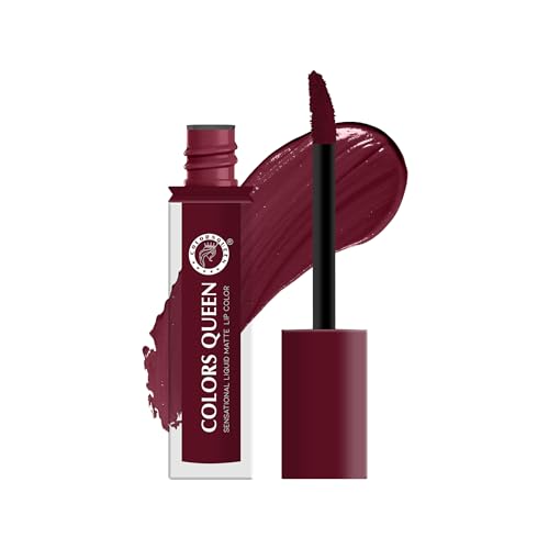 Image of Colors Queen Sensational Liquid Matte Lipstick - 7g | Long Lasting, Fade & Transfer Proof Lipstick | Highly Pigmented, Water & Smudge Proof Liquid Lipstick for Women (12 - Rum Raisin)
